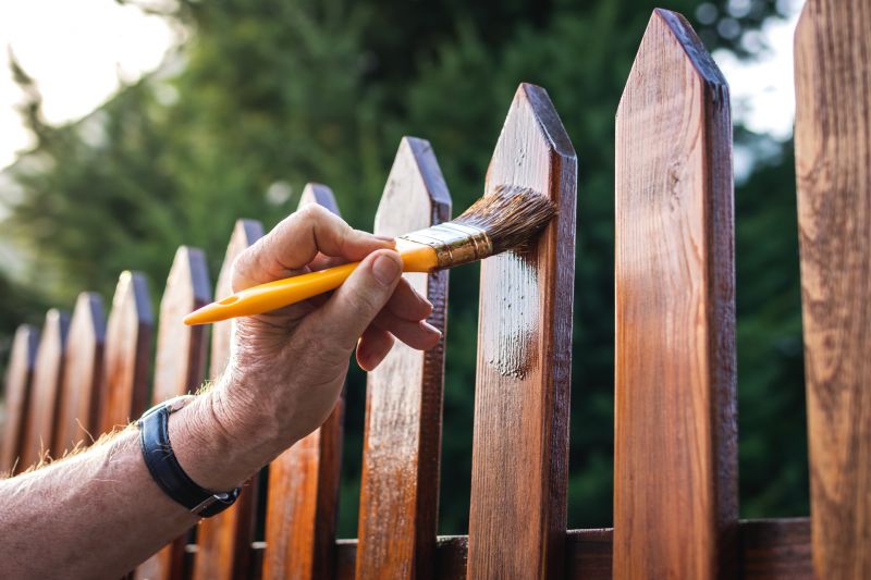 Fence Post Staining Close-up